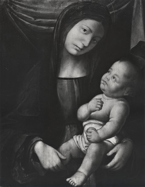 Anonimo — Zaganelli - sec. XV/ XVI - Madonna con Bambino — insieme